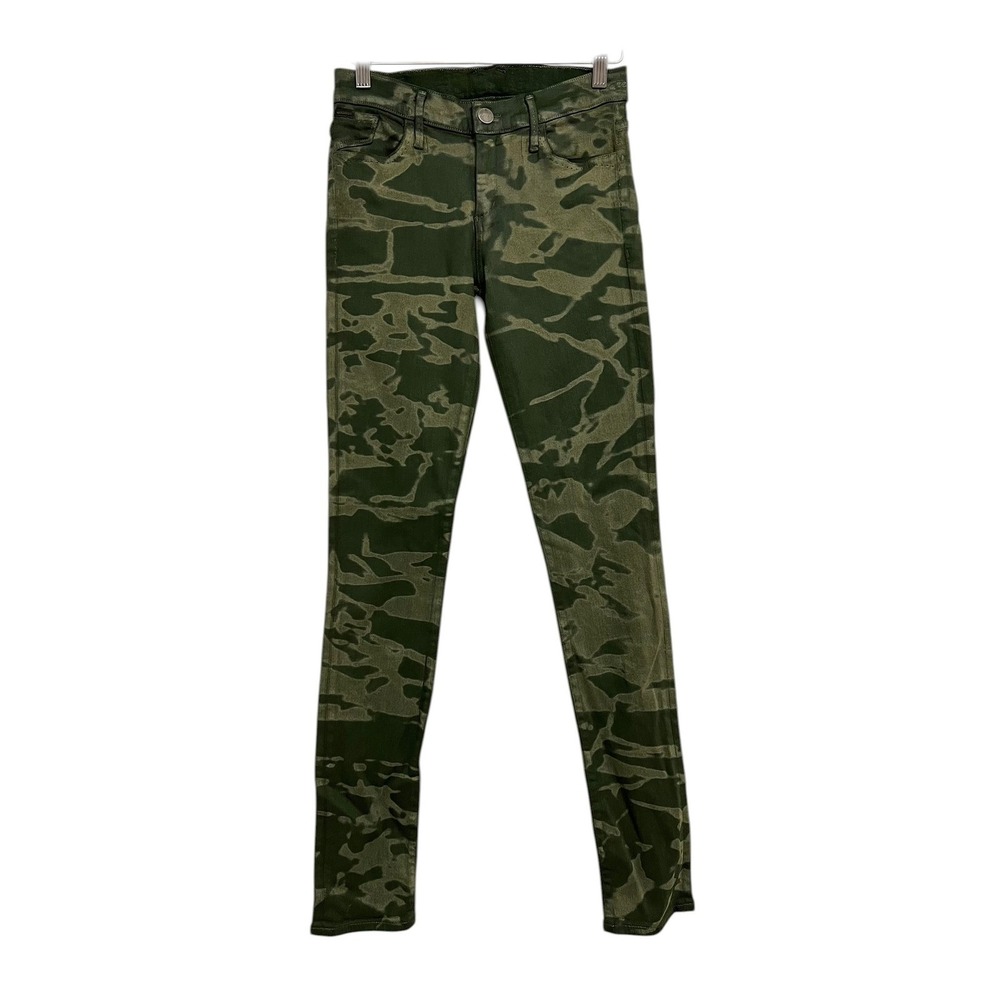 Goldsign Lure Skinny Jeans Women Small (?) Green Camouflage Stretch Edgy USA